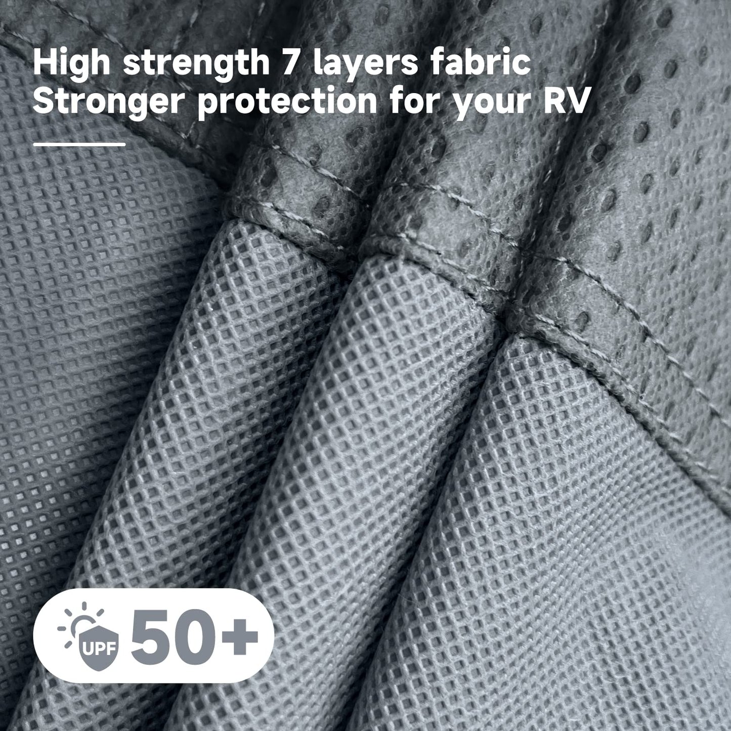 VINPATIO RV Cover, 7 Layers Heavy Duty Travel Trailer Cover, Toy Hauler Cover Fits 27'-30' RV, Camper Cover with Extra Windproof Straps, Gutter Covers, Tongue Jack Cover