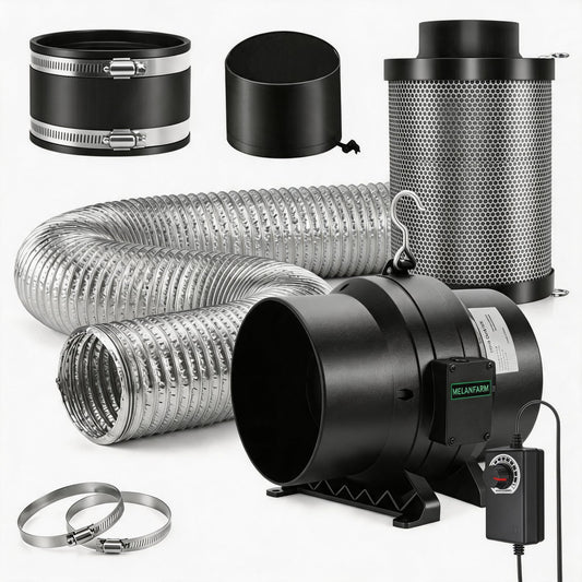 ATOUR 6" Air Filtration Kit, 6 Inch Inline Duct Fan with Speed Controller, 11" High Carbon Filter, 8 Ft Ducting & Rubber Coupler, Ventilation System for Grow Tents, Hydroponics