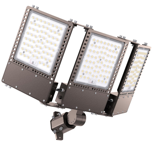 2025 New Upgraded 600W Dusk to Dawn LED Parking Lot Light 90000lm 5000K, ETL, AC85-277V, IP67 Waterproof Adjustable 3-Head Street Lights Outdoor, Pole & Wall-Mounted Flood Lights for Stadium