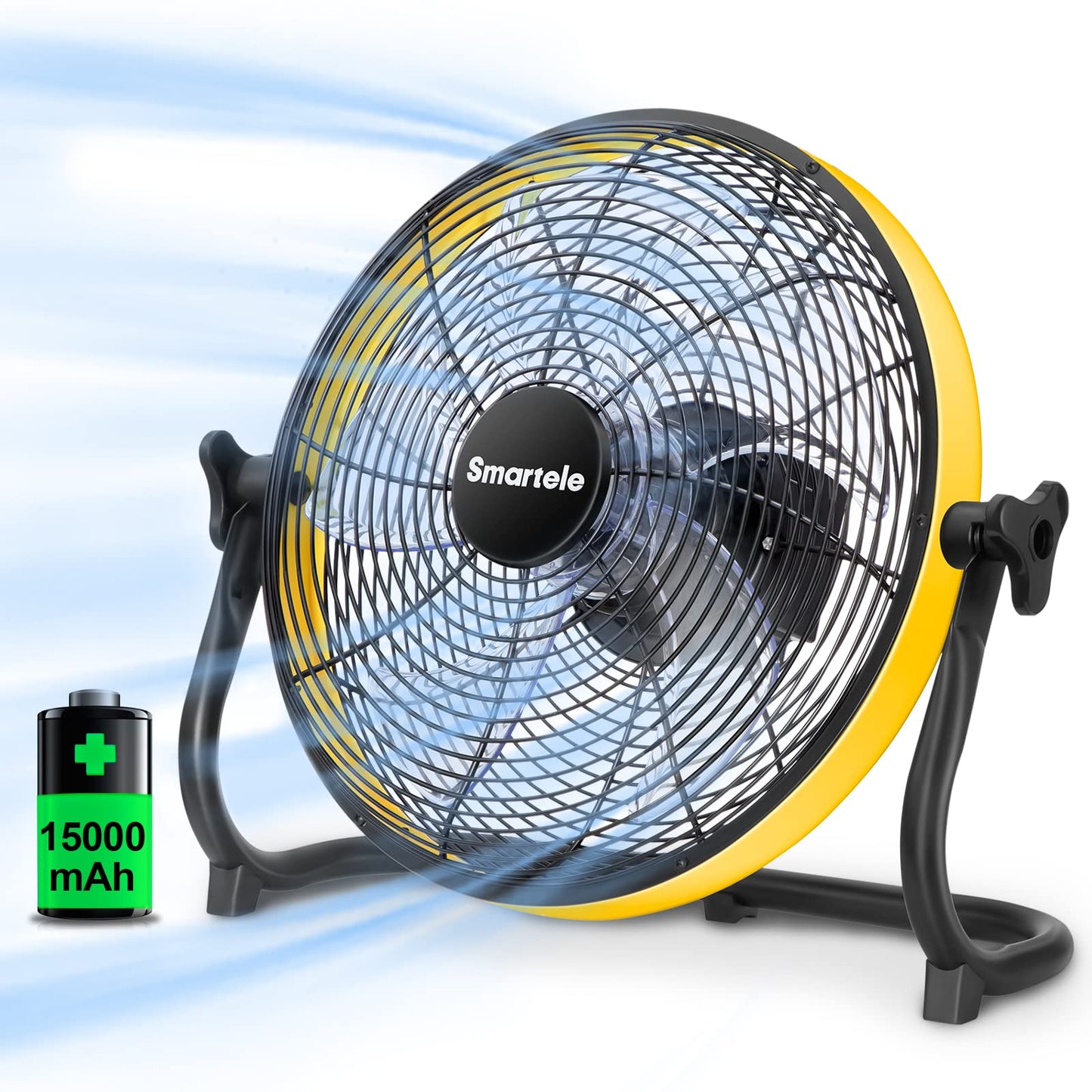Smartele Large Battery Operated Outdoor Rechargeable Camping Fan Up to 30 Hours Battery Powered Floor Fan Cordless Outdoor Battery Fan, 2 Hours Fast Charging,16 inches