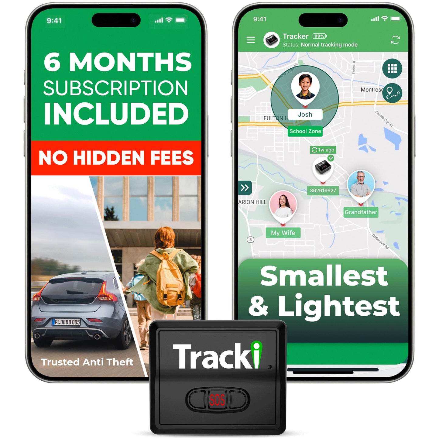 Tracki Mini GPS Tracker, 6-Month Subscription Included – Universal Compact 4G LTE Tracker for Vehicles, Bags, Luggage & Everyday Assets – SOS Button, App Alerts & 185+ Country Coverage