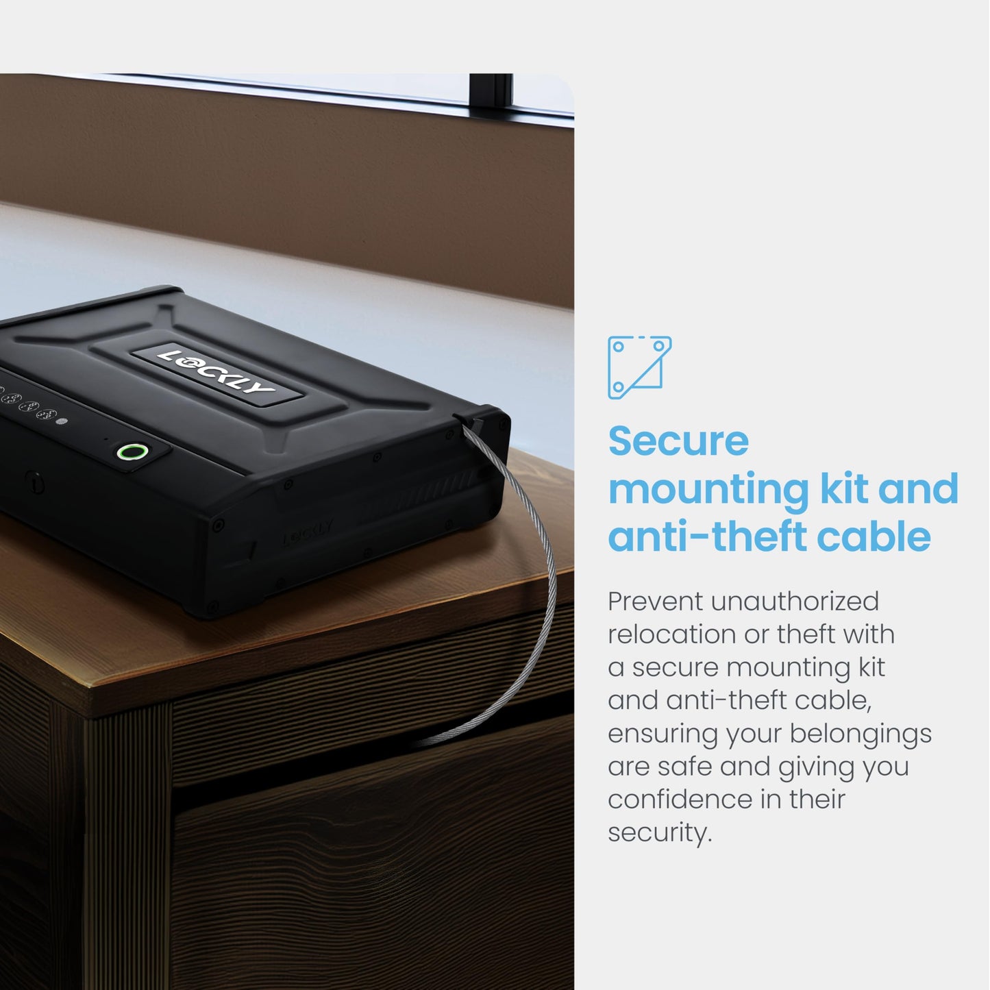 Lockly Wi-Fi Smart Safe – Biometric Safe for Fingerprint, PIN Genie® Keypad, App Control & Instant Alerts for enhanced Home and Business Security