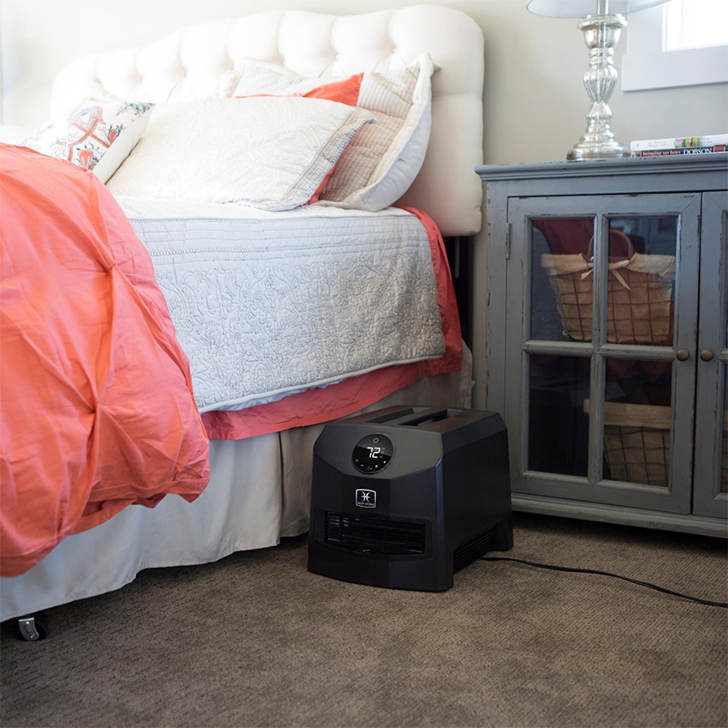 Heat Storm Mojave Indoor Ultra Lightweight Portable Infrared Space Heater - 1500 Watts - Built in Thermostat & Overheat Sensor - Remote Control