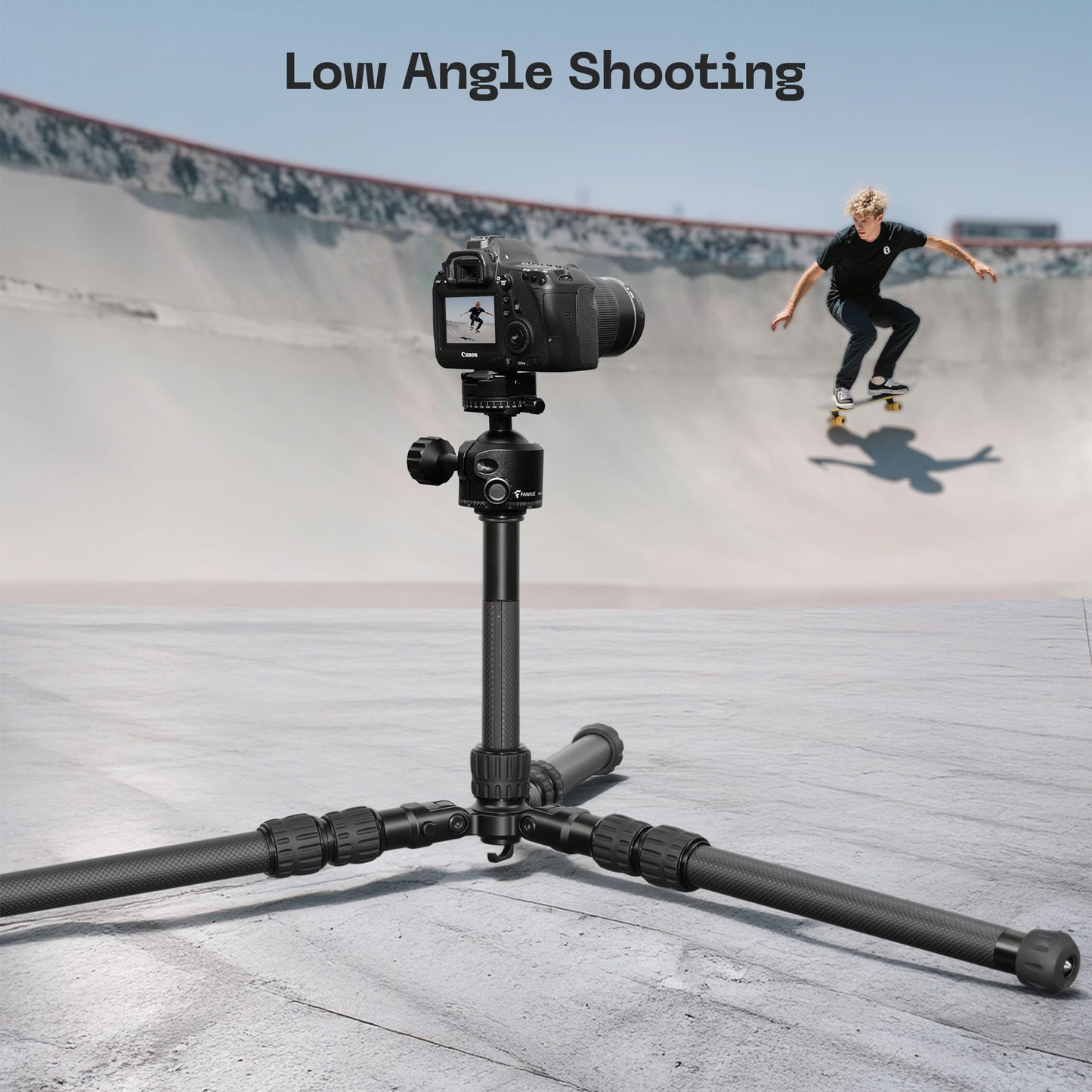 FANAUE Binocular Tripod, 42" Carbon Fiber Tripod Stand with Reversible Center Column, 1/4 and 3/8 Thread for Telescope, Spotting Scopes, DSLR Camera