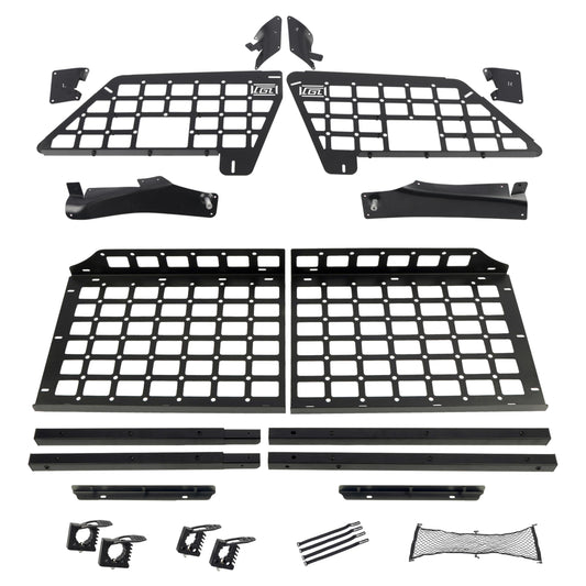 2020-2024 for Ford Explorer Modular Storage Panel Shelf Modification Molle Panel Rear Trunk Debris Rack Storage Carrier Trunk Organizer Kit Black Aluminum Alloy