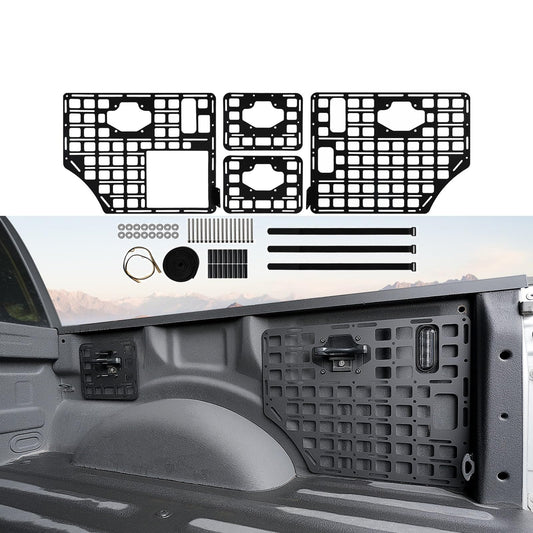 OUSUWO Side Truck Bed Molle Panel Rack System Compatible with 2015-2023 Ford F150 Accessories 5.5FT Cargo Storage Organizer Tools Rack Fit for 2015-2023 F-150 Accessories