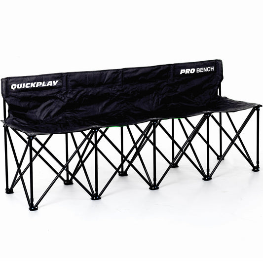 QUICKPLAY PRO Portable Folding Bench – Available in 4, 6, and 9 Seats & 6-Seat Shelter | Heavy-Duty, Fast Set-Up Seating for Sports, Camping, and Outdoor Activities