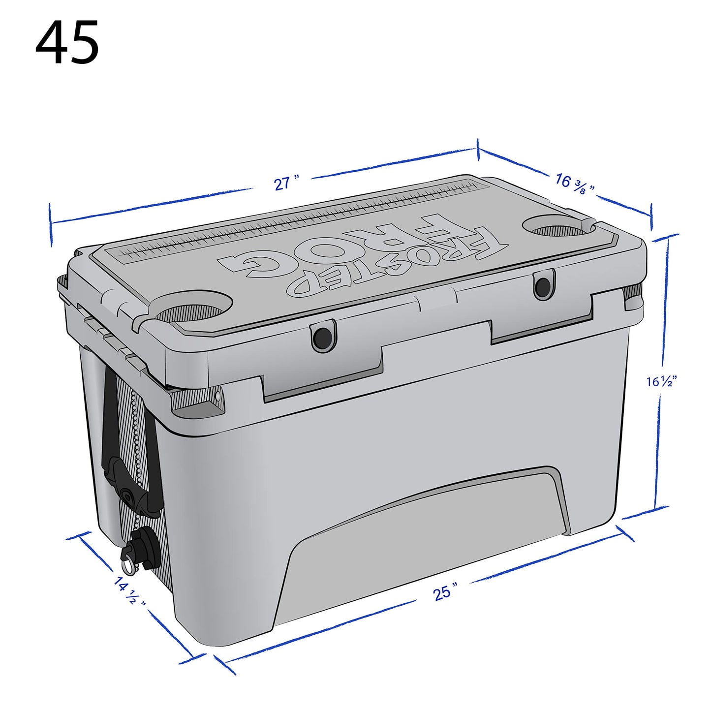 Frosted Frog Olive Green Camo 45 Quart Ice Chest Heavy Duty High Performance Roto-Molded Commercial Grade Insulated Cooler
