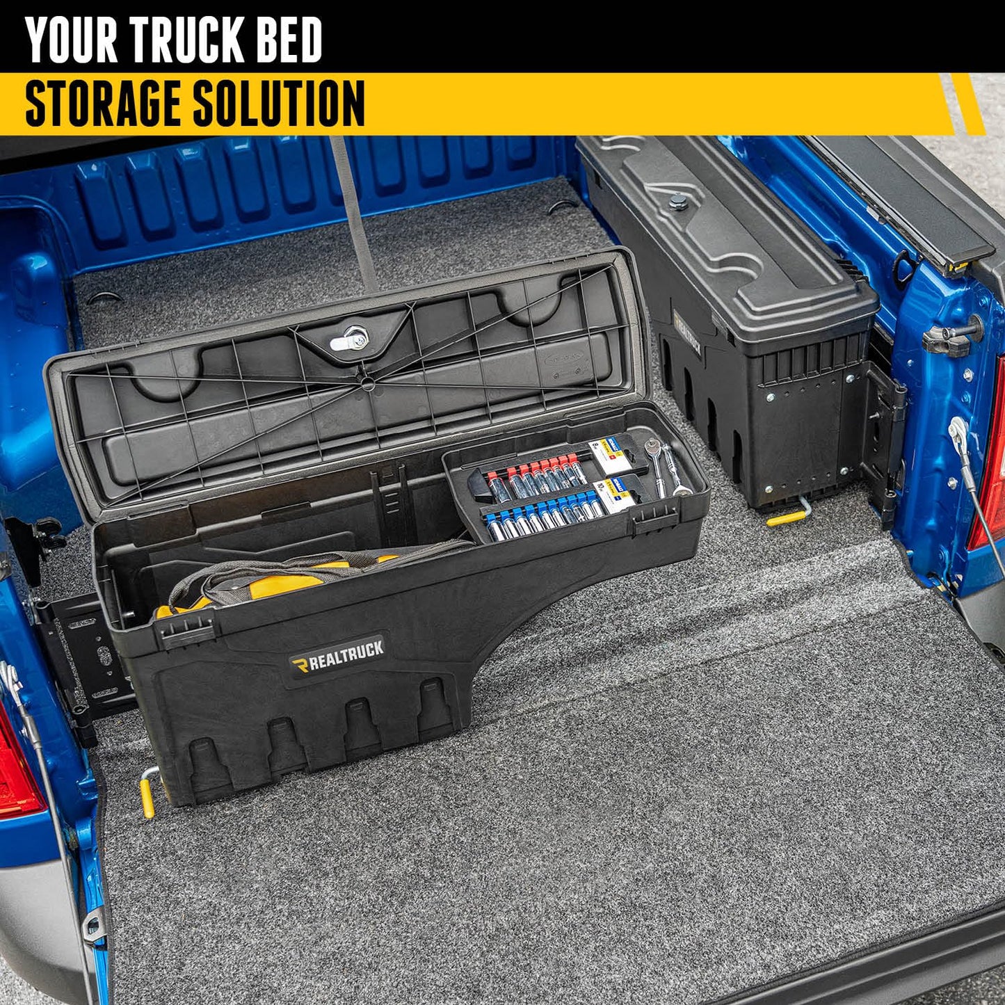 RealTruck UnderCover SwingCase Truck Bed Storage Box | SC105D | Fits 2020-2025 Chevy/GMC Silverado/Sierra 2500/3500HD Drivers Side (Will not fit with MultiPro Tailgate)