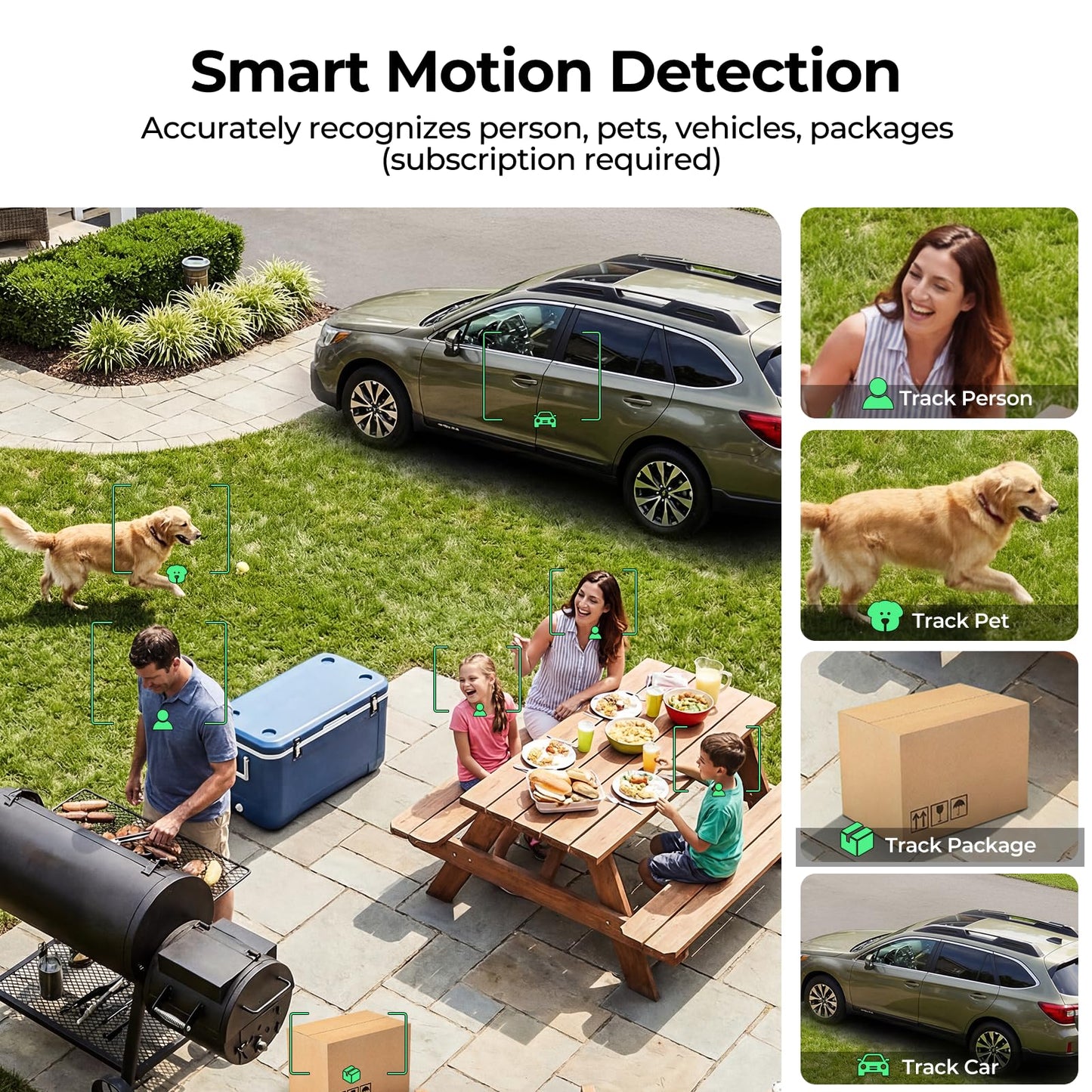 JESIOO Security Cameras Wireless Outdoor 2K Solar Powered WiFi Cameras for Home Security,AI Motion Detection,Siren Alarm,Spotlight Color Night Vision,2-Way Audio,SD/Cloud Storage (4 Cams)