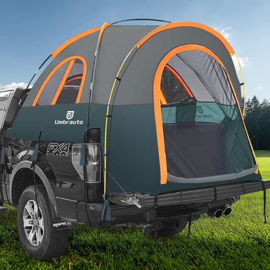 Truck Bed Tent 6.4' ~ 6.7' Easy Set Up Umburato Pickup Truck Tents for Camping, Waterproof PU3000mm Canopy for Truck Camper, Portable, Spacious for 2 Person Green