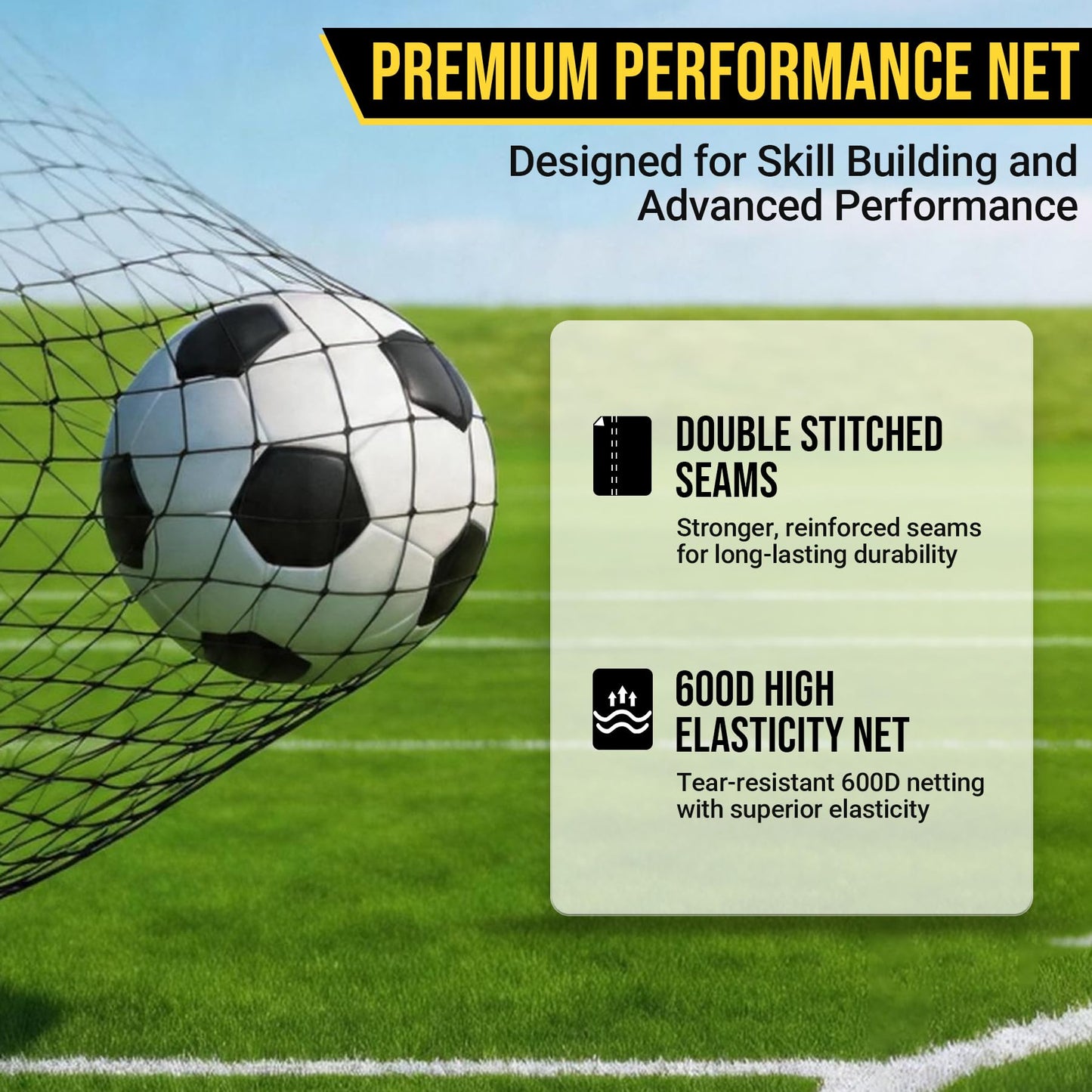 Eastrexon Barricade Backstop Net, 16x10 ft Ball Stop Netting with Carry Bag & Ground Stakes, Quick Setup, Portable, Perfect for Lacrosse, Baseball, Basketball, Soccer