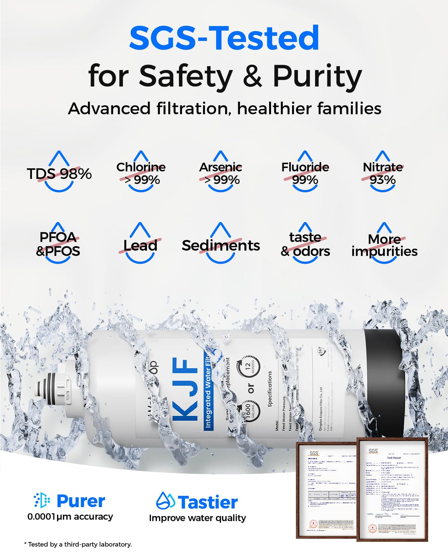 Waterdrop KJ600 Reverse Osmosis System, Instant Hot Water Dispenser, 600 GPD, Reduce PFAS, Tankless, 2:1 Pure to Drain, Under Sink, TDS Reduction, Smart Faucet, Hot and Cold Water Dispenser Faucet