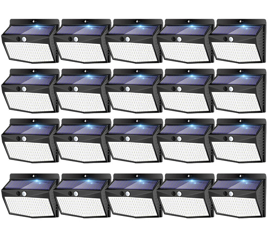 Peasur 20 Packs Solar Outdoor Lights Motion Sensor Solar Security Light Waterproof with 3 Lighting Modes Solar Powered Wall Lights Outside for Garden Fence Yard