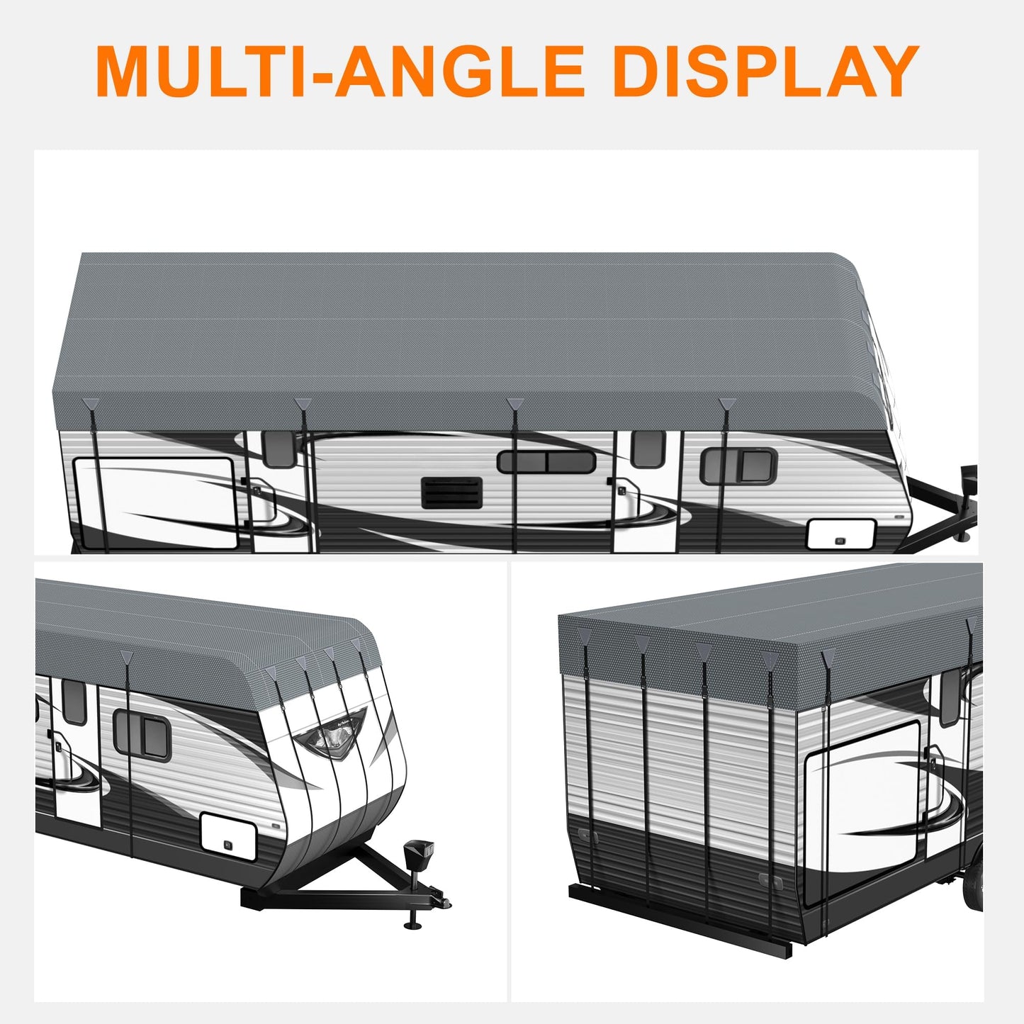 Camper Trailer Rv Roof Cover - Utility Travel Class A/B/C Pop Up Heavy Duty Covers 5th Wheel Sun Shade Motorhome Heat Equipment Motor Home Canopy Waterproof Tarp Heavy Hail Canvas,37.7 FT x12.5 FT