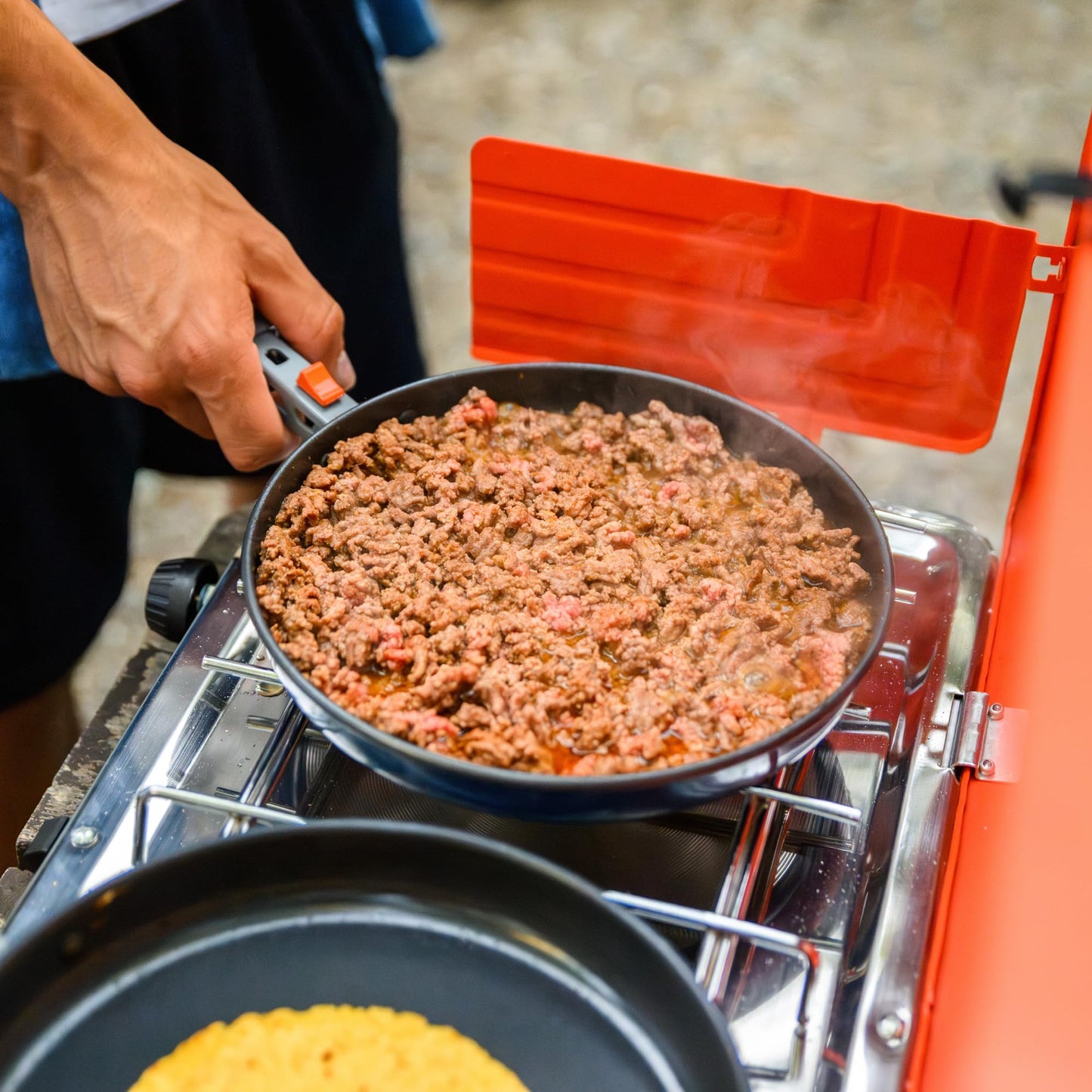 GSI Outdoors Bugaboo Base Camper Small, High-Efficiency Cookset – Ceramic Non-Stick Coated, Includes 2L & 1.5L Pots, 8" Fry Pan, Accessories