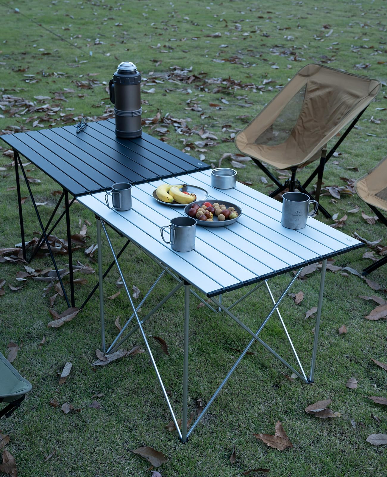 iClimb 1 Light Folding Table and 1 Ultralight Anti-Sinking Folding Chair Bundle for Adults Outdoor Camping Beach Concert