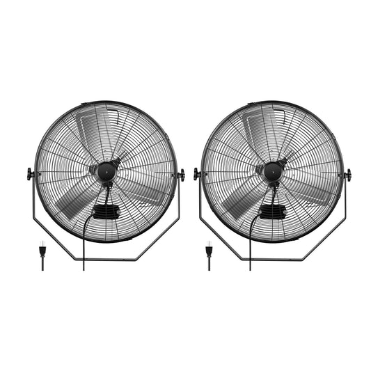 Simple Deluxe 24 Inch Industrial Wall Mount 3 Speed Commercial Ventilation Metal Fan for Warehouse, Workshop, Factory and Basement, Black