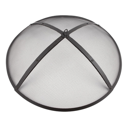 WeCooper 40Inch Round Fire Pit Spark Screen Cover,Outdoor Patio Mesh FirePit Screens,Heavy Duty Steel Domed Fire Pit Ember Guard with Handle