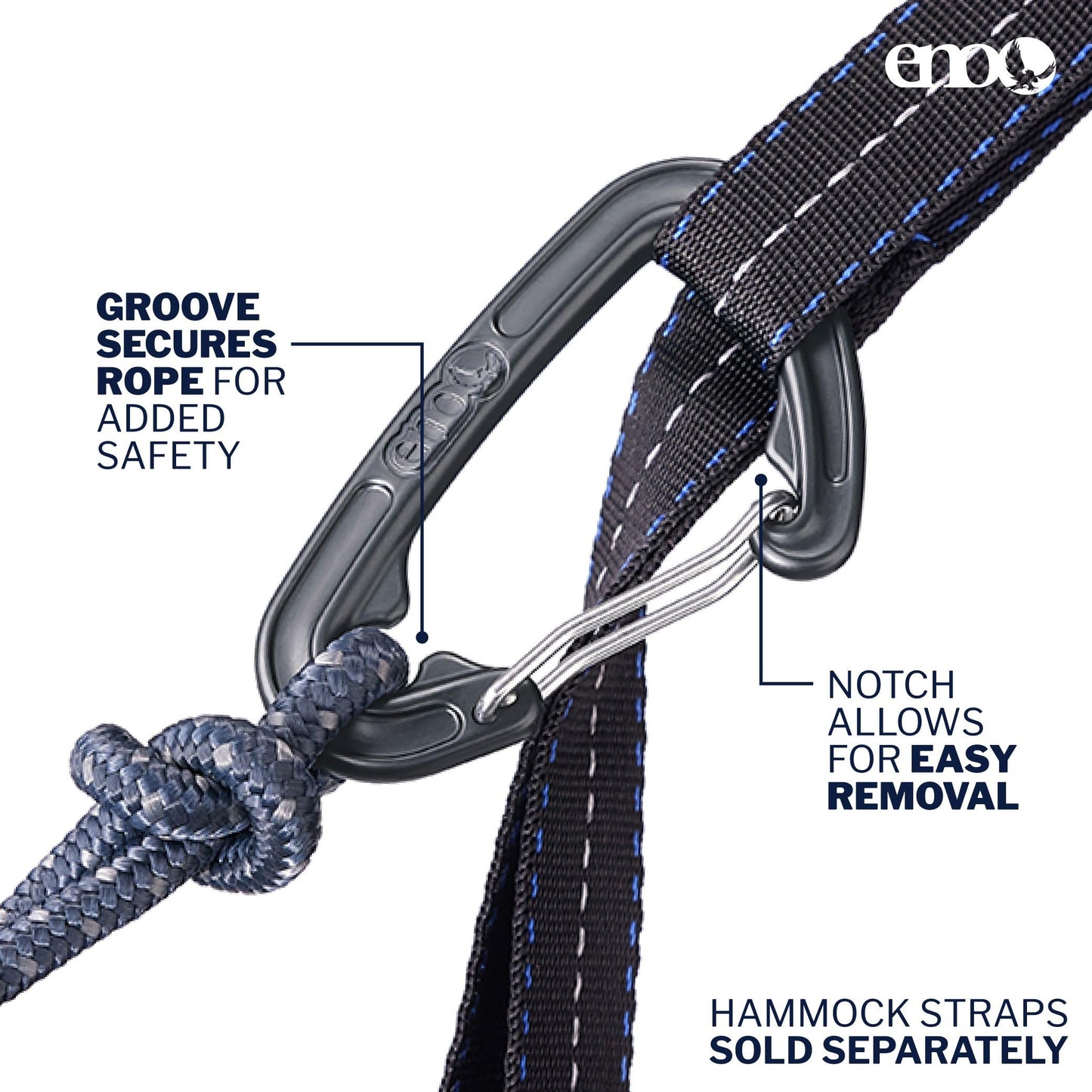 ENO DoubleNest Hammock - Lightweight, Portable, 1 to 2 Person Hammock - for Camping, Hiking, Backpacking, Travel, a Festival, or The Beach - Day to Night