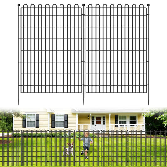 5 Panels No Dig Decorative Garden Fence for Yard, 48 in(H) X 13.13 ft(L) Animal Barrier Fencing for Outdoor Dog, Metal Portable Garden Fences for Borders, Pets, Landscape, Temporary Fence