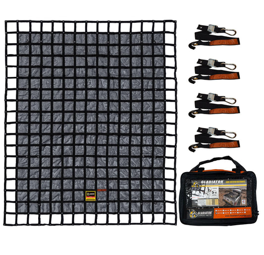 Gladiator Cargo Nets - Heavy Duty Truck Cargo Net - Extra Large- Perfect forTrailer, Boat, dumsters, Camping, Hunting, (XGN-100) 10' x 12' ft.