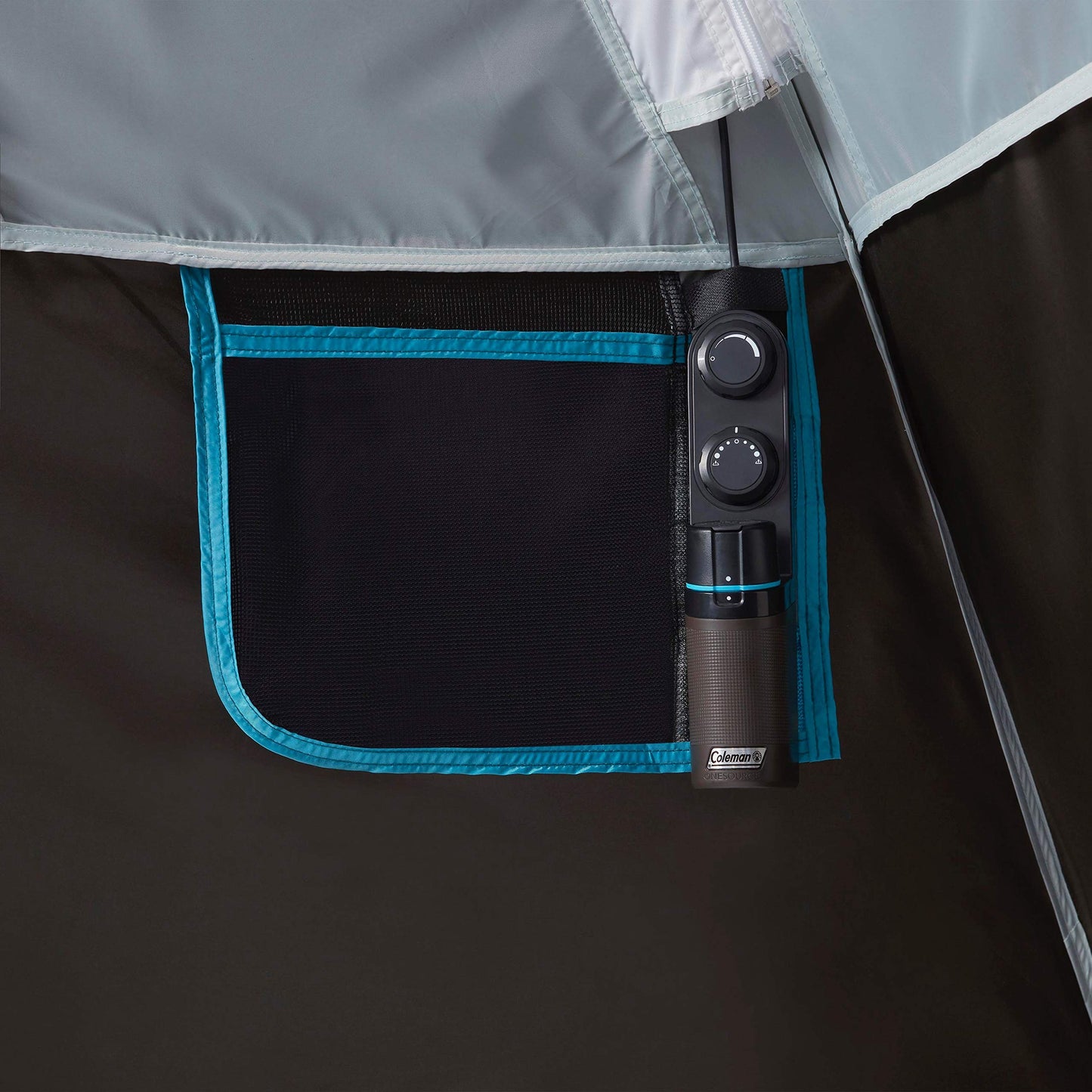 Coleman OneSource Rechargeable 4/6 Person Camping Tent with Airflow System & LED Lighting, Includes Rainfly, Tent Fan, Lights, and Interchangeable Battery Pack, Easy Setup Tent for Camping