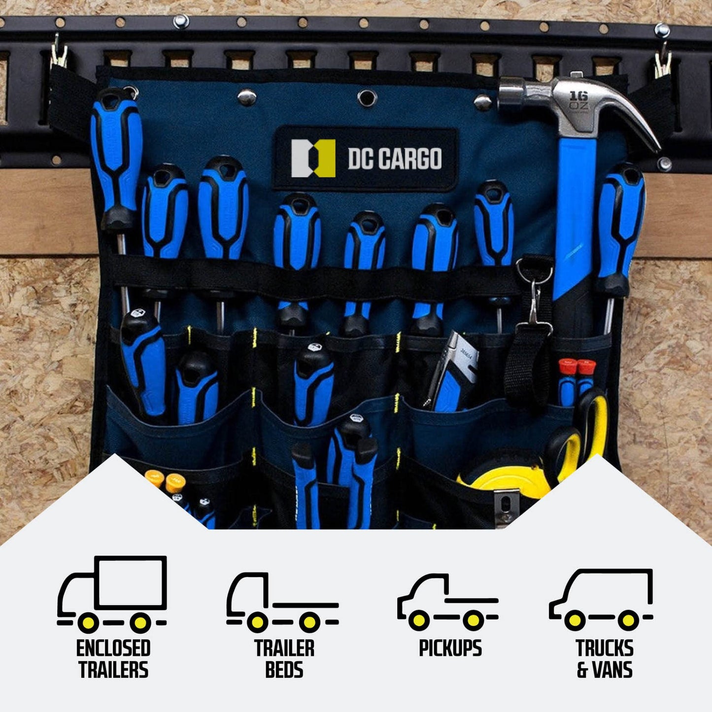 DC Cargo Mall 5' Long E Track Tie Down Rail (4 Pack) Powder Coated Steel Universal ETrack Tiedown System Kit - Easy Safe Secure Bolt on Socket System for Cargo on Pickups, Trucks, Trailer Tie, Vans