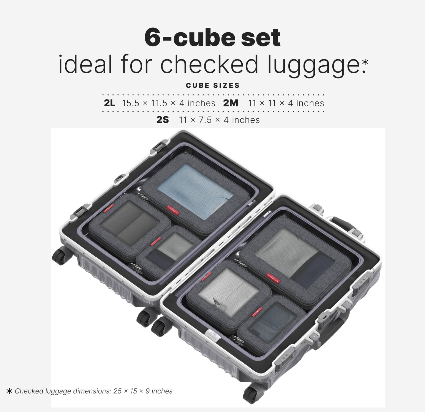 LeanTravel Compression Packing Cubes for Travel Organizers with Double Zipper (12-Pack Black-Blue)