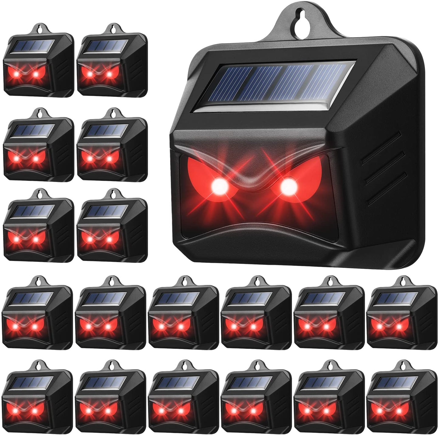 Kittmip Solar Control Light Nocturnal Animal Repeller Outdoor Deterrent Devices Light Sensor Animal Repellent for Skunk Deer Coyote Fox Raccoon Cat Garden Yard Farm Chicken Coop (18, Black)