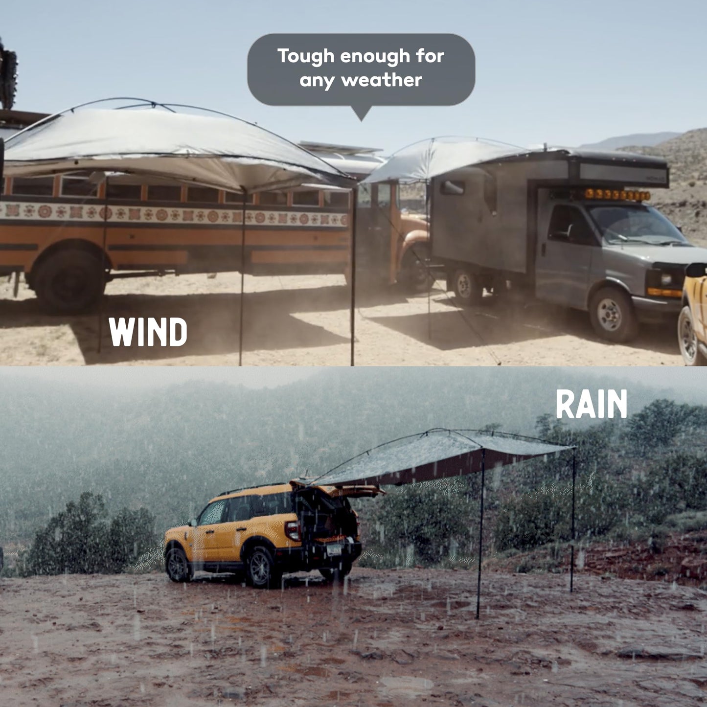 MoonShade and Short MoonWall Bundle, Portable Awning for Increased Shade and Privacy, Lightweight Durable for Large Shade Coverage, Suitable for SUVs, Jeeps, Small Trailers and Vehicles