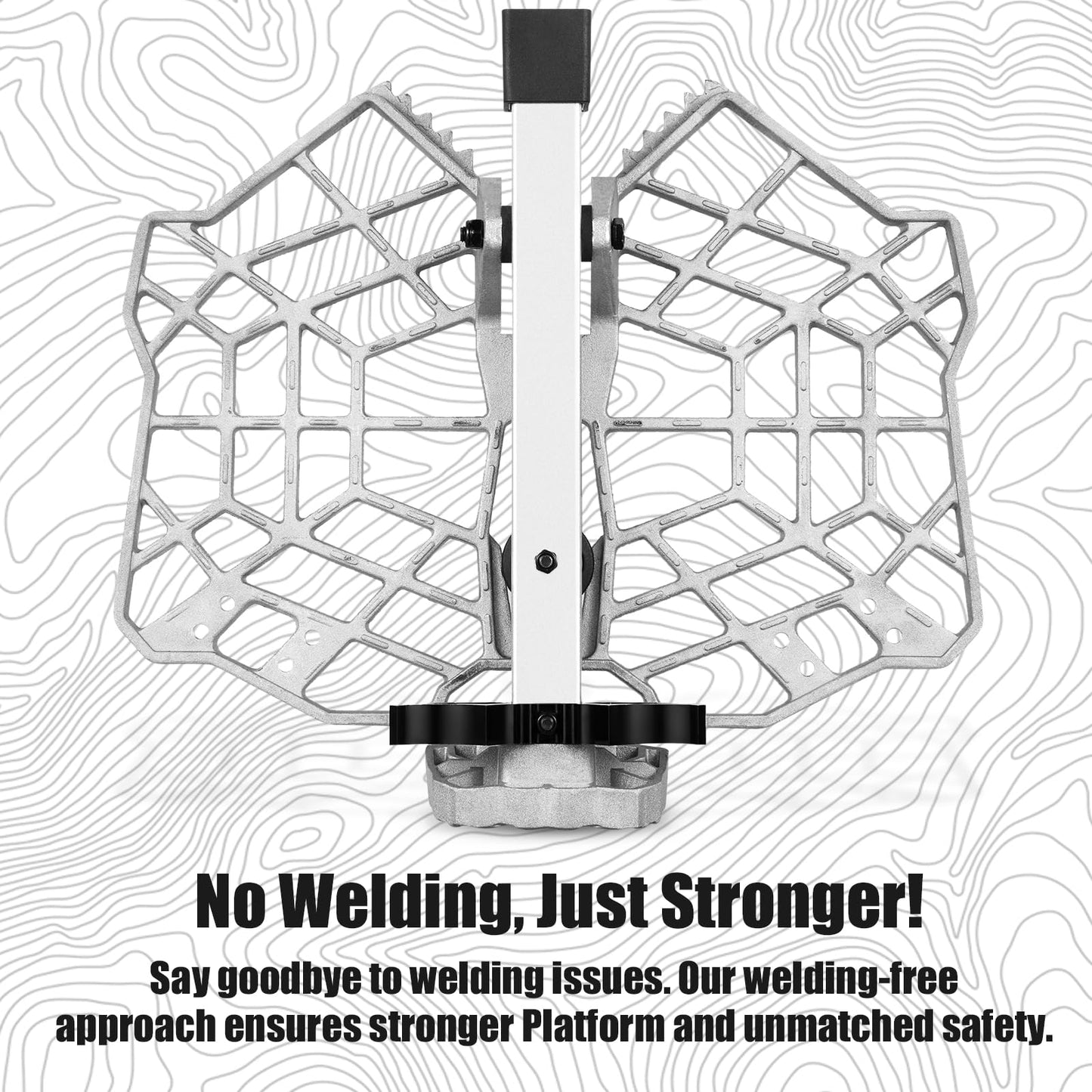 QOGIR Saddle Hunting Platform, Reliable Tree Saddle Platform with Non-Slip Ridge Grips, Lightweight Cast Aluminum Construction, Fully Adjustable Silent Platform, 16.1"x12.2" Hunting Platform
