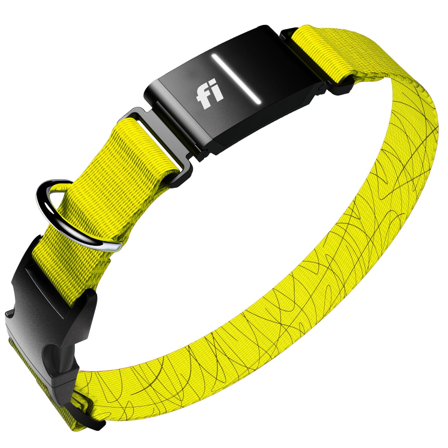 Fi New Series 3+ Smart Dog Tracker Collar [12 Month Membership Included] GPS Tracker for Dogs with Health & Behavior Monitoring, Escape Alerts, Waterproof, LED, Apple Watch Compatible -Yellow, X-Large