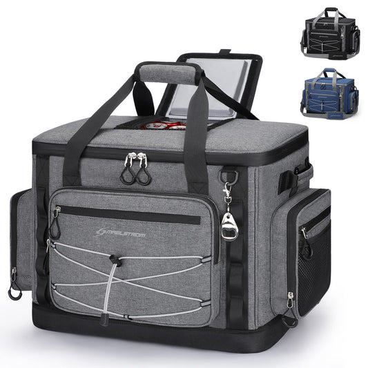 Maelstrom 80 Can Soft Sided Cooler Bag, Insulated Hard-Bottom, Leakproof, Portable, Gray