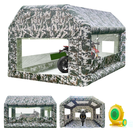 Inflatable Paint Booth 10x8.2x8.2 FT with 550W Blower, Carbon Filter Windows, Portable Spray Booth for Car Painting, Auto Body Work, Furniture Refinishing, Mobile Garage Paint Tent