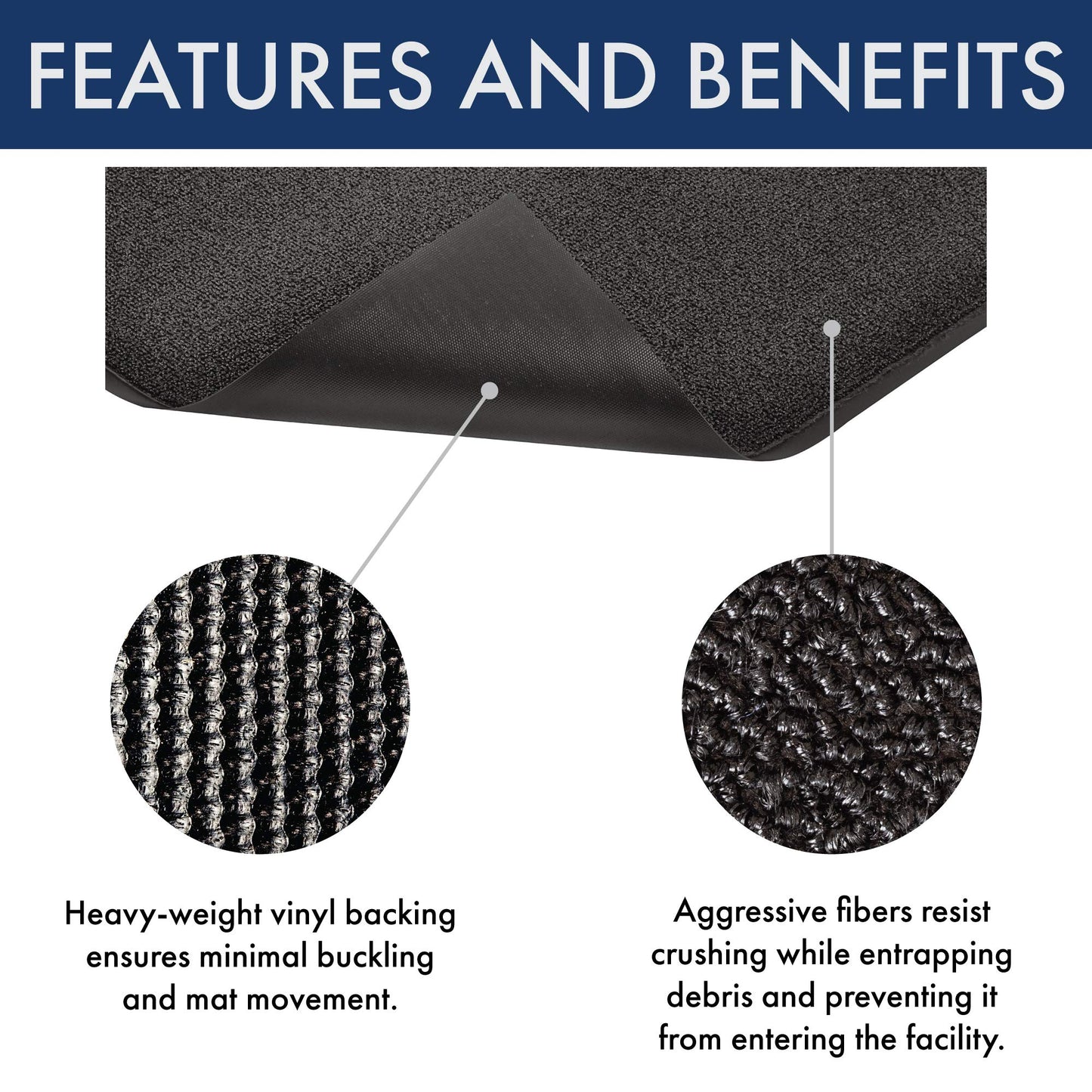 Notrax 231 Prelude Indoor/Outdoor Entrance Mat, for Home or Business, 4' x 6', Black