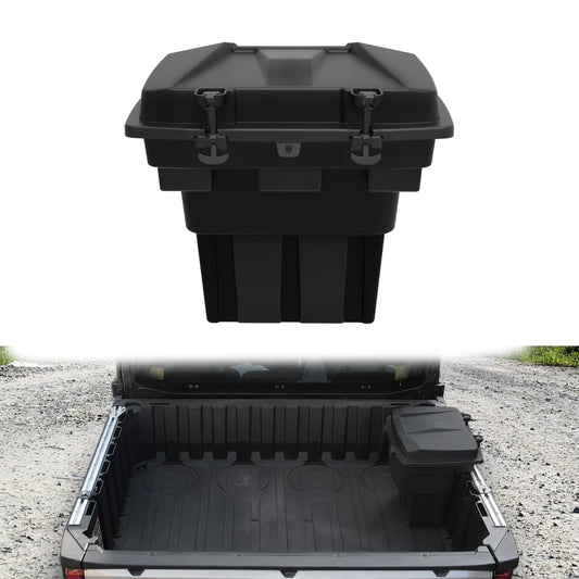 KEWISAUTO Rear Cargo Storage Box for Polaris Ranger XD 1500 Premium/Northstar 2024-2025 Accessories, 22L Double Layer Removable Rear Cargo Storage Box Bin Waterproof Poly Bed Trunk Case