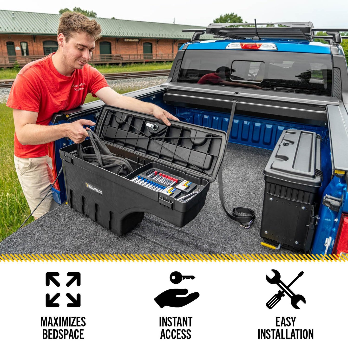RealTruck UnderCover SwingCase Truck Bed Storage Box | SC401P | Fits 2005 - 2023 Toyota Tacoma Passenger Side