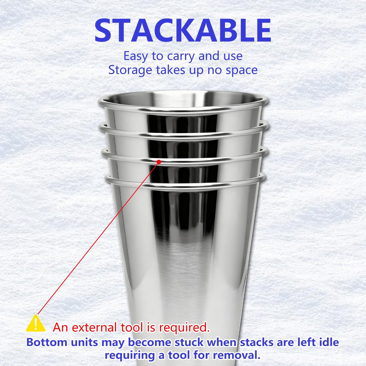 WELVRVIR 20oz 60PCS Stainless Steel Pint Cup,Pint Tumbler,Reusable metal Cups,Stainless Steel Water Tumbler,BPA Free,Stackble,Durable,Unbreakable Metal Drinking Glasses for Bar,Banquet Mugs (60, 20OZ)
