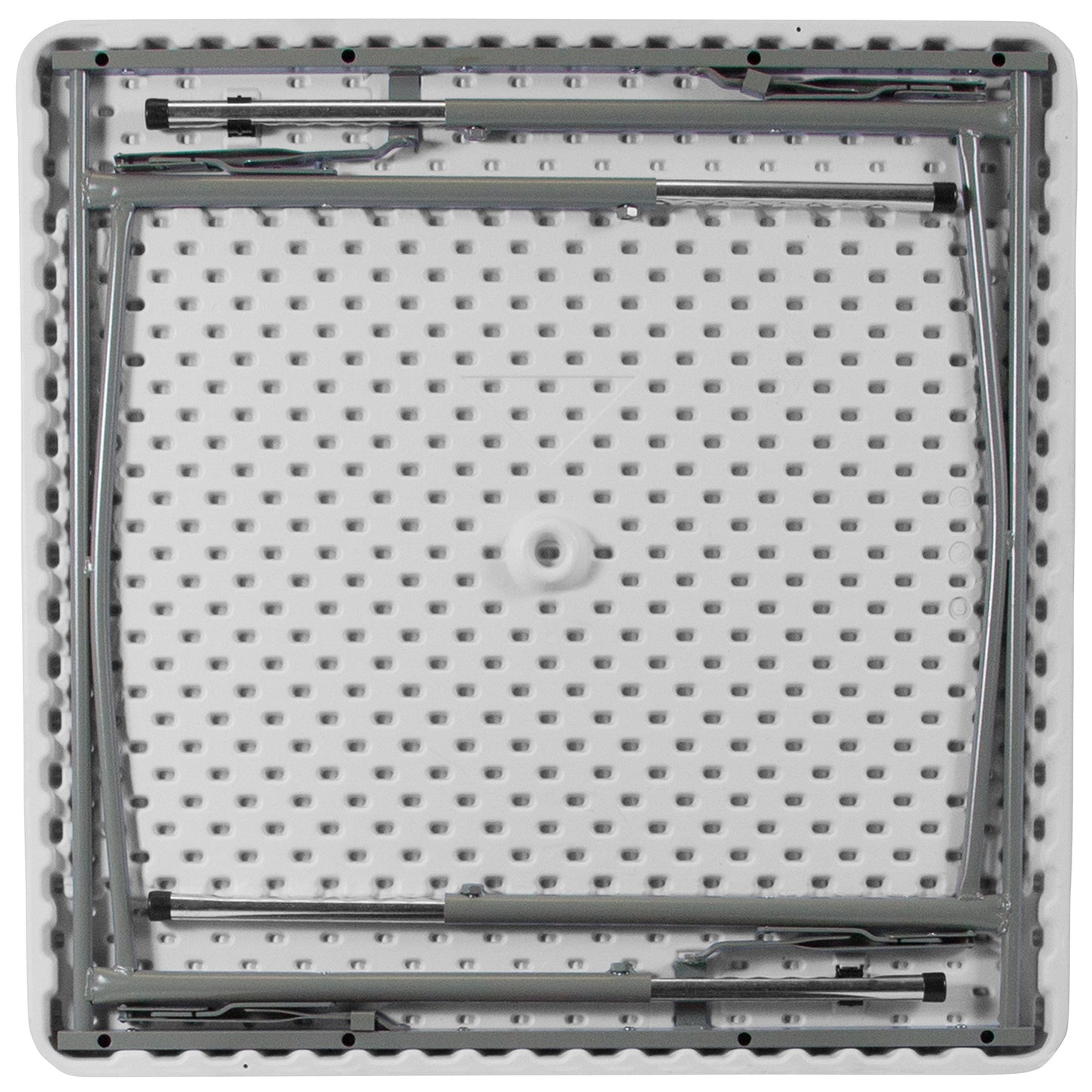 Flash Furniture Kathryn 2.79-Foot Square Height Adjustable Granite White Plastic Folding Table