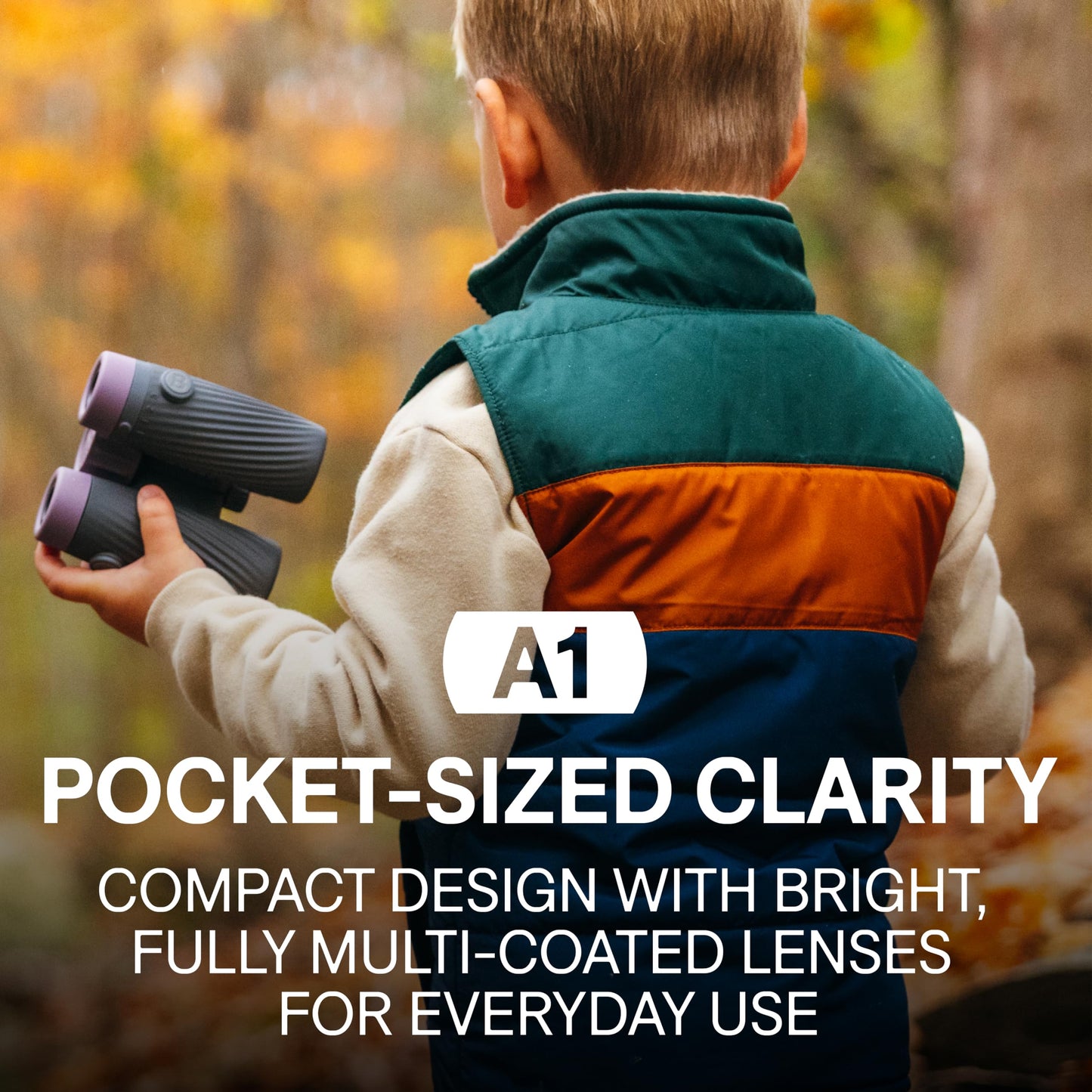 Bushnell A1 10x25 Compact Binoculars for Adults & Kids, Waterproof, Fogproof, 10X Magnification, Fully Multi-Coated Lenses & Rubber Armor - Cilantro Green