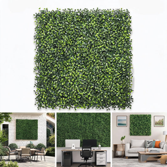 Bybeton 24-Pack 20"x20" Faux Boxwood Panels, Artificial Grass Privacy Fence Screen for Outdoor Indoor, Realistic Hedge for Garden Fence Cover, Greenery Backdrop for Patio Balcony Wall Decor