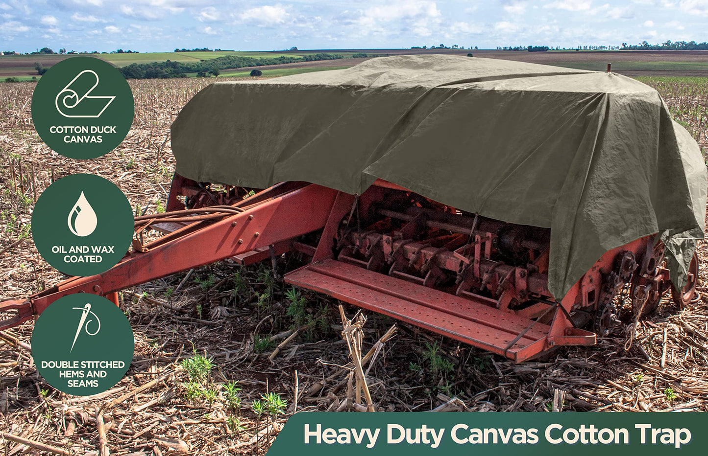 CCS Waterproof Canvas Tarp Cover (21oz) – Heavy Duty Duck Cloth, Waxed Canvas Tarpaulin with Rustproof Brass Grommets for Camping, Construction, Equipment & Outdoor Use (Olive Drab, 10x16 Ft)