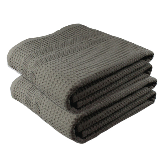GILDEN TREE Waffle Bath Sheet Large Bath Towels Quick Dry Thin Body Towels, 40x80 Oversized Bath Towels for Adults, 2 Pack Bath Sheet Set, Classic Style (Stone)