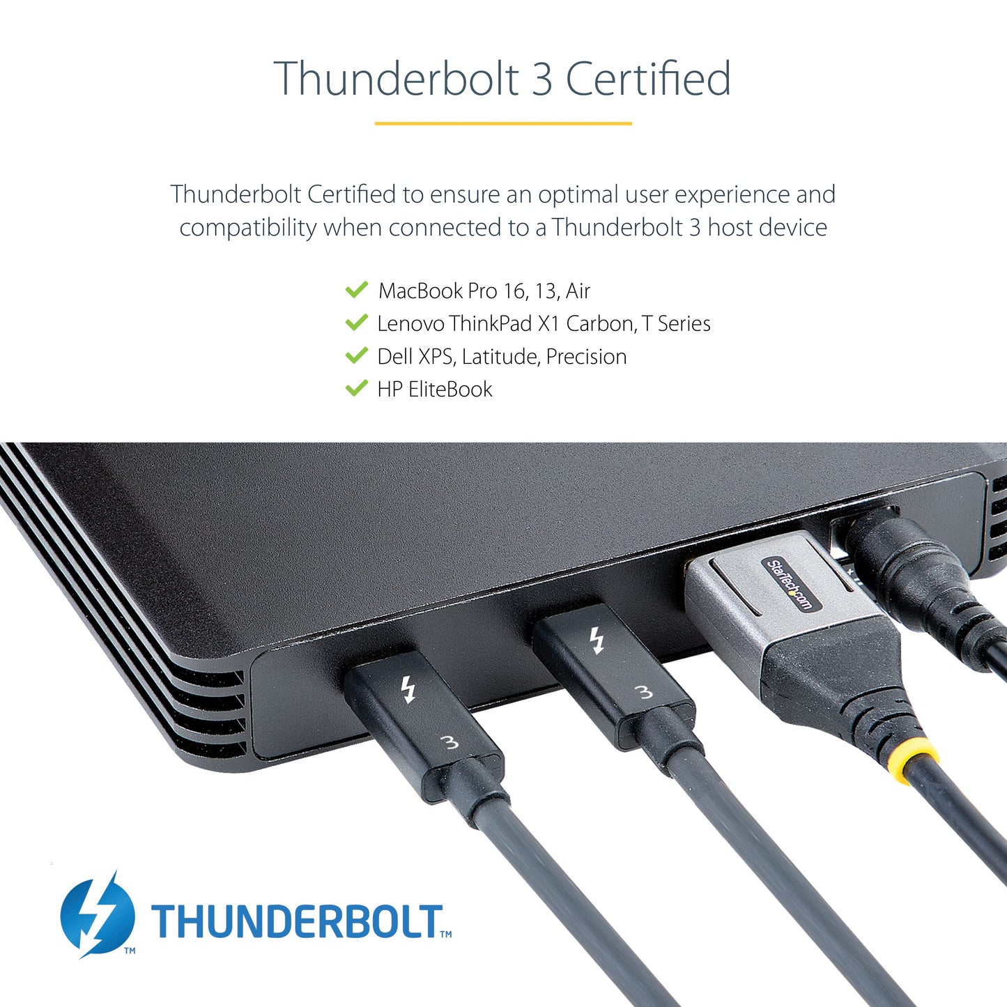 StarTech.com 4 Bay Thunderbolt 3 NVMe Enclosure, for M.2 NVMe SSD Drives, 1x DisplayPort Video/ 2X TB3 Downstream Ports, 40Gbps, 72W Power Supply, External Hard Drive Enclosure , TAA (M2E4BTB3)