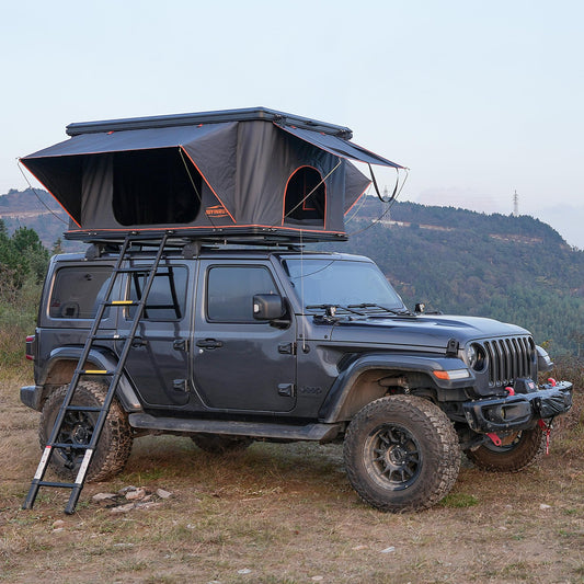 Joyinrute Alumnimun Rooftop Tent Hard Shell with Winter Insulation, Pop Up 2 Person Roof Top Hardshell for Camping Truck Van Suitable for Jeep SUV Car