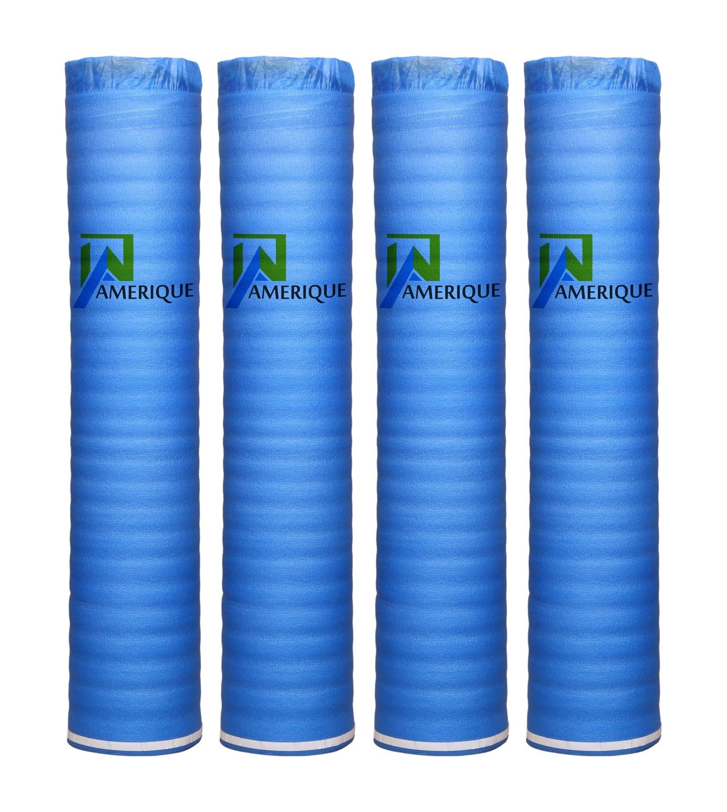 AMERIQUE 800SQFT 4TH Generation Blue 1.5MM Thick Flooring Underlayment Padding 3-in-1 Heavy Duty Foam with Tape & Vapor Barrier
