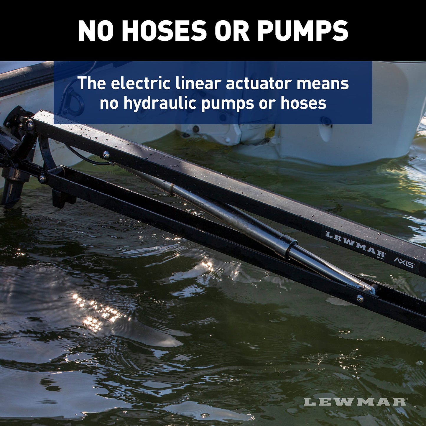 Lewmar Axis Shallow Water Anchor for use in up to 7' of Water, 12V Electrically Powered, Remote Controlled Deployment, Four Bar Articulating Arm, for Powerboats up to 26', Black - 22108805