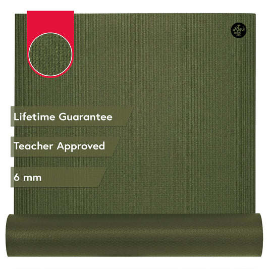 Manduka PRO Yoga Mat 71" - 6mm | Lifetime Durability | Hygienic Construction | Premium Studio Quality | Teacher Approved | 71 x 26 inches | Earth