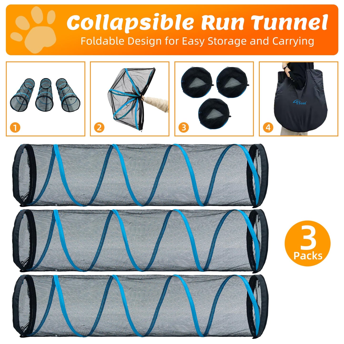 Extra Large Catio Outdoor Cat Enclosure,3 Tier Cat Tower Tent Weatherproof & Sunproof with 3 Doors(with Two Kinds of Canopies), Foladable and Portable Plus Run Tunnel(3 Packs).